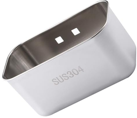 Stainless Steel Sink Basket with Suction Cup Storage Strainer Silver | Waterproof Finish, Burr Free Edges, Easy Install Design, Kitchen Draining Holder for Sink Use