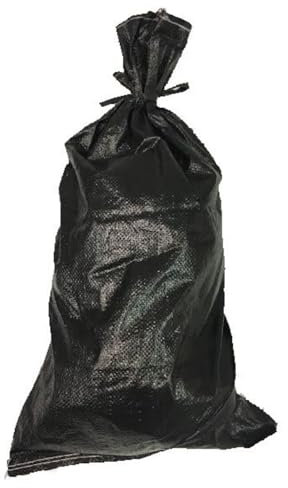 Yuzet 5 x Black Unfilled Woven Polypropylene Sandbags For Flood Defence. UV and Rot Proof