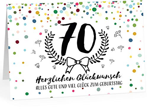 XXL Geburtstagskarte (A4) | Moderner Look 70 | mit Umschlag | Glückwunsch zum 70. Geburtstag | edle und hochwertige Klappkarte | Grußkarte | Maxikarte extra groß