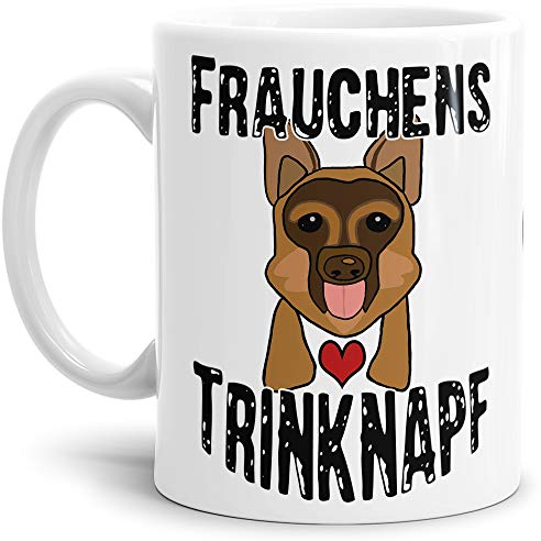 Schäferhund-Tasse mit Spruch Frauchens Trinknapf - Hunde-Besitzer/Züchter/Weiss