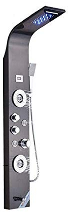 Panneau de douche LED en acier inoxydable avec affichage de la température et 2 fonctions de massage Couleur : orb.