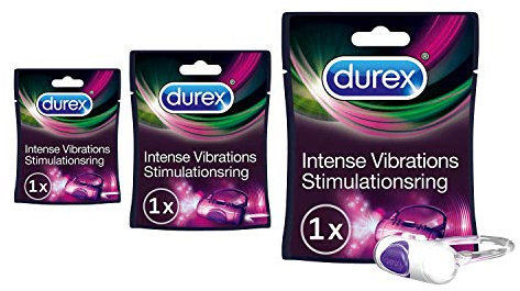 Stimulationsring 3er Set für Sie und Ihn, angenehm weicher Vibratorring zur Stimulation im Intimbereich, 3 Stück Durex Intense Vibrations Stimulationsring