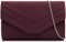 Milisente Damen Clutch, Wildleder Abendtasche Hochzeit Tasche Clutch Bag Elegante Umschlag Crossbody Schultertasche klein Umhängetasche(Violett Rot)