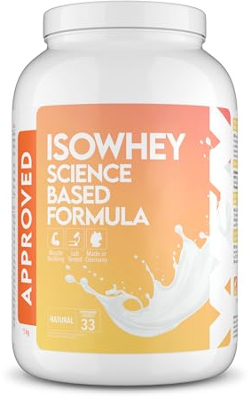 WFN Approved Isowhey - Neutral - 1 kg Dose - Laktosefreies Eiweißpulver - CFM Molkenproteinisolat - Sehr gut löslich - 33 Portionen - Made in Germany - Extern laborgeprüft