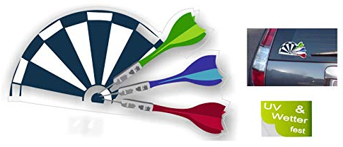 generisch Dart Aufkleber Darts Aufkleber Dartpfeil Auto Aufkleber Club Sticker (R24/3) (25x18cm)