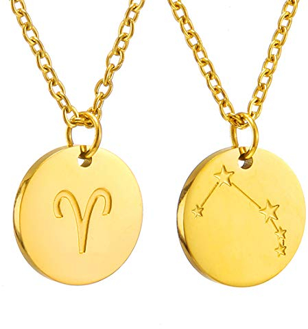 AFSTALR Sternzeichen Kette Widder Gold für Damen Horoskop Kette Mutter Tochter Freunde Geburtstagsgeschenk