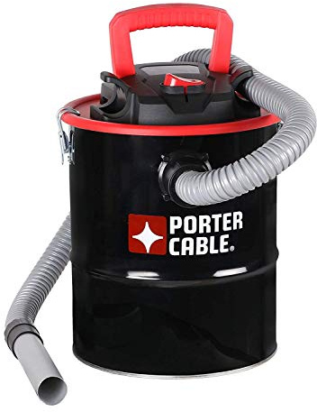 Porter-Cable HP High Suction Ash Vacuum for Fireplaces, Wood Stoves, Campfires and Pellet Stoves, Black