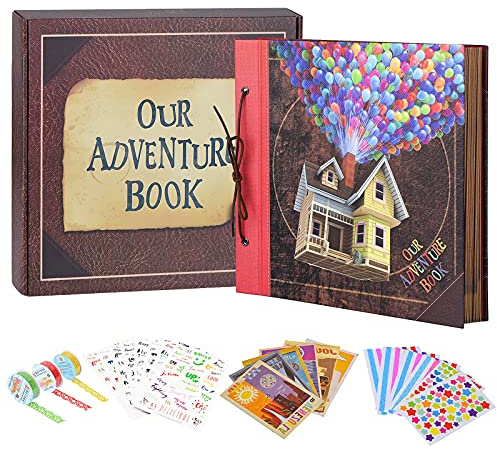 Scrapbook, Fotoalbum, Our Adventure Book, geprägte Wörter, Hardcover, Filmalbum, Reise-Sammelalbum für Jahrestag, Hochzeit, Reisen, Babyparty usw., 30,5 cm (Scrapbook-Balloon)