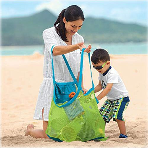 Sandspielzeug Tasche, Netztasche Strandtasche, Aufbewahrungstasche, Sandkasten Tasche, Strandtasche Mesh Spielzeug Tasche, Faltbar Badetasche Beachbag
