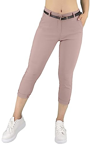 JOPHY & CO. Damenhose Chino 3/4 mit Gürtel (Code 3013), altrosa, XL