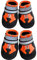 Leeko Hundeschuhe, 4er-Set Anti-rutsch Hundepfotenschutz Hundestiefel Pfotenschutz mit reflektierendem Riemen, Klettverschluss, Haustierschuhe Hundeschnee Stiefel für große Hunde, Orange (XL)