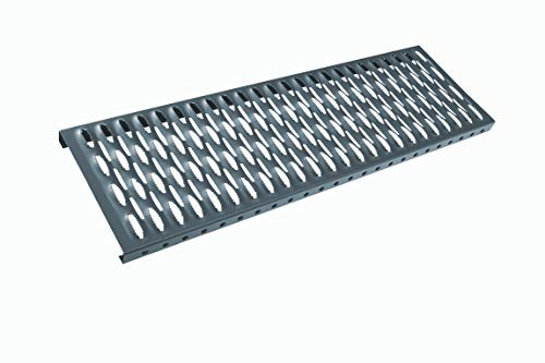 Parotec Dachtirtt Steigtritt 400 mm Anthrazit Kaminpodest Laufrost | Verschiedene Längen, Laufgitter, Gitterrost, feuerverzinktes Stahlblech, Korrosionsschutz