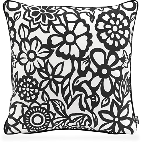 H.O.C.K. Paloma Outdoor Kissen inkl. Füllung und Matratzenkissen (50x50cm, Schwarz)