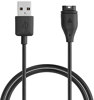 kwmobile Câble USB Compatible avec Garmin Venu 2 Plus/Fenix 7 / Fenix 5 / Forerunner 745 935 945 45 245 / Instinct câble - Câble Rechange Chargeur Fitness Tracker Montre connectée - Noir