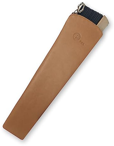 Funda de Abanico Piel autentica, Protector Porta Abanico, artesanía realizada a Mano, Protege y alarga la Vida de tu Abanico. (Camel)