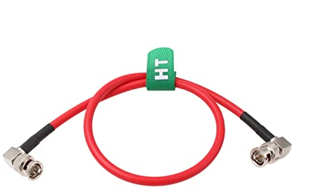 HangTon 4K 12G SDI Raw Video Cable per telecamera Sony FS7 FX9 FX6 Blackmagic SmallHD Atomos Monitor BNC ad angolo retto Canare LV-61S 75 ohm coassiale schermato (30 cm, rosso)