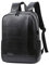 FOSCINI Zaino Porta PC nero per Computer da 15.6'' Notebook Zaino per Laptop, universale di nuova generazione con attacco USB Impermeabile in pelle PU da Uomo per Scuola, Lavoro o Viaggio