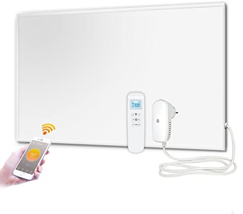 EVOKOR Infrarotheizung 850W, WiFi Thermostat mit Fernbedienung, Infrarot Heizung mit Überhitzungsschutz, Heizplatte Heizkörper Heizpaneel, Wandheizung, Elektroheizung Energiesparend-1220 * 770mm