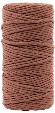Vaessen Creative Makramee Garn Braun, 3mm x 100 m, 100% Baumwolle, in Verschiedenen Farben Verfügbar, DIY, Basteln von Dekoration Wie Blumenampel, Wandbehang, Windlicht, Traumfänger
