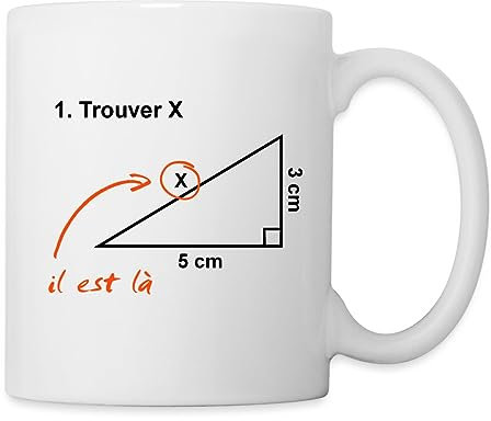 Spreadshirt Mathématiques Trouvez X Triangle Mug Blanc, taille unique, blanc