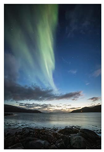 artboxONE Poster 90x60 cm Natur Aurora Coast Norway - Bild nordlichter Aurora Borealis langzeitbelichtung