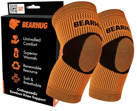 Bearhug Bamboo Knee Support Twin Pack – Brace for Running, Men & Women