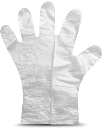 ZYBUX - 150 Stück - Einweghandschuhe, Kunststoff Lebensmittelechte Einweghandschuhe aus Polyethylen Einweghandschuhe für Küche Kochen Reinigung Sicherheit Lebensmittelhandhabung