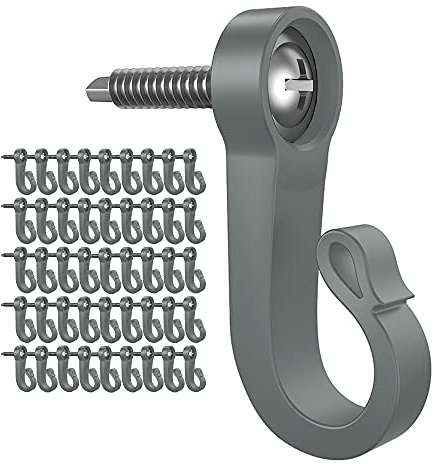 Blifula Q Hanger Screws in Hooks Outdoor Hooks for String Lights and Garage New Year Party Outdoor,Christmas Light Hooks (46 Pack)