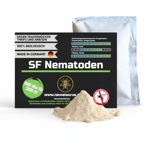 SF- Nematoden 1000 mio für 2000 m² gegen Trauermücken, Thrips, Weiße Fliege und weiteren Schädlingen biologische Schädlingsbekämpfung mit Fadenwürmern