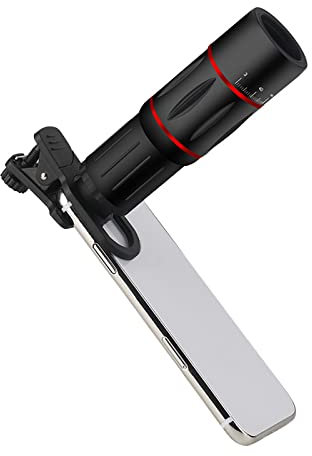 Telescopio monocular 18X, monocular de alta potencia con agujero para smartphone, monocular para teléfono móvil con clip para teléfono, para conciertos, observación de aves, camping