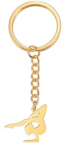 VASSAGO Gymnastik-Schlüsselanhänger, Edelstahl, Sport-Ballerina-Anhänger, Turner, Trainer, Schmuck, Geschenke für Mädchen