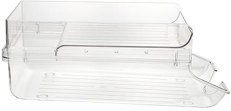 BESTonZON Kühlschrank Aufbewahrungsbox Kühlschrank Kann Getränkedosen-organizer-rack Wasserflaschenständer Bierflaschenstapler Weinflaschenhalter Weinspender Plastik Automatisch Trinkflasche