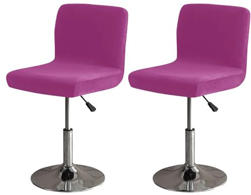 ZRCYXDW Elastisch Samt Barhocker Abdeckung, Barhocker Bezug Weicher Mit Elastischer Unterseite Hussen Für Barhocker Abnehmbarer Barstuhlbezug Mit Rückenlehne Waschbarer-Violett-2 Stück