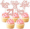 Gyufise 30Pcs 21st Birthday Cupcake Toppers - 24Pcs Assembled, Rose Gold Glitter - Cheers to 21 Years Old Cake Decorations for 21st Birthday Anniversary Party Supplies