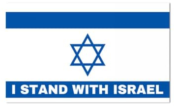Cikiki Aufkleber I Stand with Israel Israeli Flag Support Israel Vinyl Sticker Color Choose Window Car Laptop Size