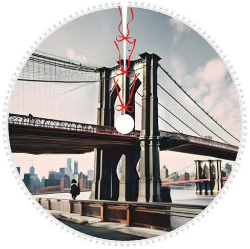Weihnachtsbaumrock, erhältlich in 30, 36 und 48 Bäumen, ideale Weihnachtsdekoration für Zuhause und Büro, Brooklyn Bridge s