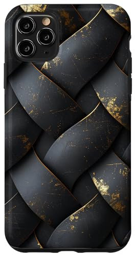 Hülle für iPhone 11 Pro Max Carbon Muster, schwarzes Design