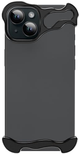 aidvaia Protective Case for iPhone 15, Minimalist, Shockproof, Aerospace Grade Aluminum Shells and Elastomer Inserts, Easy Installation, Aluminum, Black
