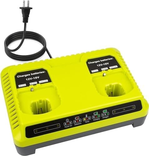 P117 18V Dual Charger, Fast Charger Compatible with Ryobi 12V-18V Battery ONE+ P117 P118 for Ryobi 18V Max Lithium NiCd Battery P100 P102 P103 P105 P107 P108
