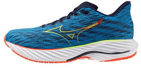 Mizuno Men's Wave Rider 28 Running Shoe, Blue Pace-green Gecko, 9