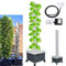 RRrawgff Hydroponic Tower Growing System Hydrokultur Turm- Vertical Grow Tower mit 15 Schichten, 45 pflanzturm, Pumpe und beweglichem Wassertank für Indoor Hydroponic Gardening Hydro Tower