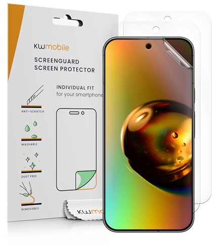 kwmobile 3X Displayschutzfolie kompatibel mit Google Pixel 10 / Pixel 10 Pro/Pixel 9 Pro Folie - klare Schutzfolien Set in transparent