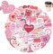 BRITECO 60pcs Pink Heart Shape Aesthetic Stickers | Waterproof Vinyl Stickers | Cute Pink Book Stickers for Scrapbook, Water Bottles, Laptops