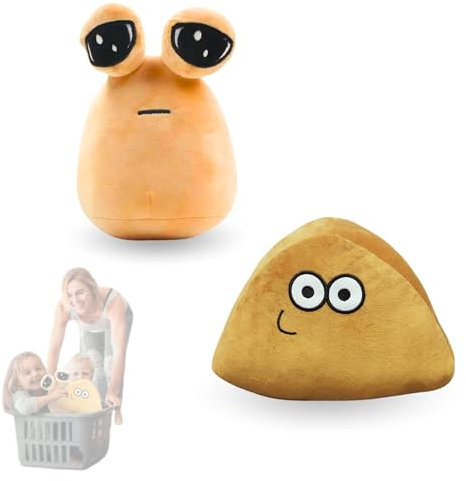 2X Plüsch Puppe Pou. Kawaii Plüschtier. Baumwoll-Spielzeug für Alle Altersgruppen. My Pet Alien Plüschpuppe. Trauriges und Realistisches Alien Pack.