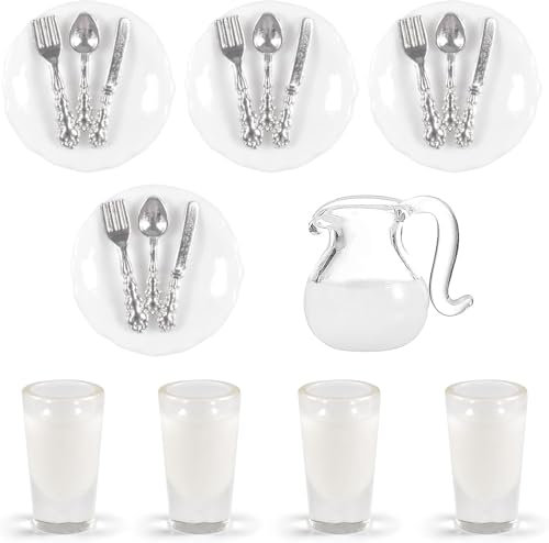 21 Piezas Cubertería en Miniatura, Juego de Cocina para Casa de Muñecas, Accesorios de Cocina, Juego de Simulación DIY Decoración
