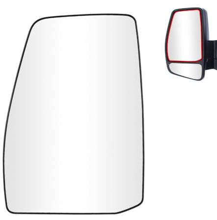 SENZEAL Spiegelglas Links Fahrerseite Beheizbar mit Trägerplatte für Ford Transit Custom 2012-2022 BK2117K741BB 1766587 Außenspiegel Glas Ersatz (Oben Links)