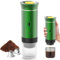 Pneterg 3 En 1 Cafetiere Expresso, Machine à Café Multi Capsules, 4 à 6 Minutes D'Auto-Chauffage, Petites Capsules, Grandes Capsules, Café Moulu, Cafetiere Portable Pour Bureau, Maison (vert)