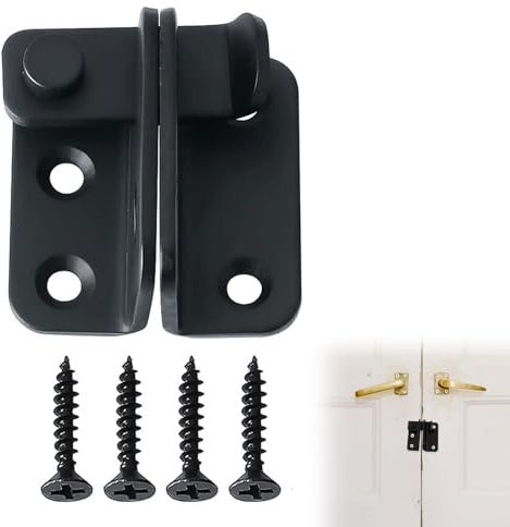 Pestillo de la Puerta,Cerraduras para Puertas,Pestillo de Bloqueo de Puerta,Cerrojo Puerta Corredera,Pasador de Candado,Pestillo Puerta Interior Negro,Pestillo Abatible con Pestillo Deslizante