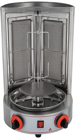 BBQ Kebabs Tischgrill Edelstahl Gas Kebab Maschine Tischplatte Barbecue Grill zum Grillen von Rind, Schwein, Huhn, Wurst, Hackbraten, Fisch, Gemüse, Obst 220V, 50Hz， 4.3KW