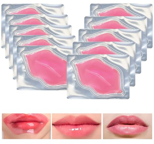 SexxLady 10 pcs Masque pour Les Lèvres,Masques à Lèvres en Cristal de Collagène,Masque à Lèvres,Masque à Lèvres au Collagène,Patch Lèvres Nourrissant Hydratant, Exfoliant Peau Morte